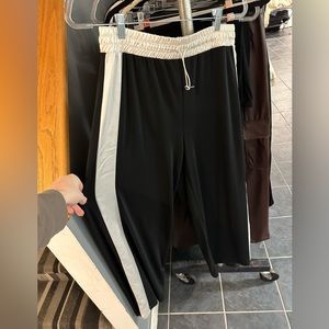 Zara black pants with white stripe on the side